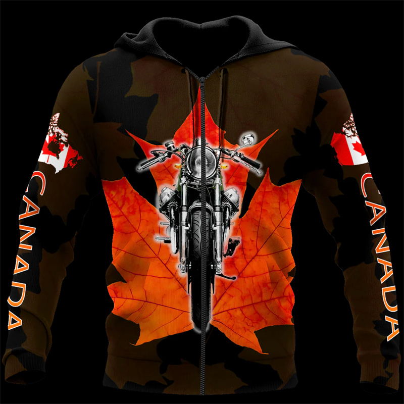 Hoodie gambar daun Maple Kanad - Street Fashion Men 2025 ulasan dan harga